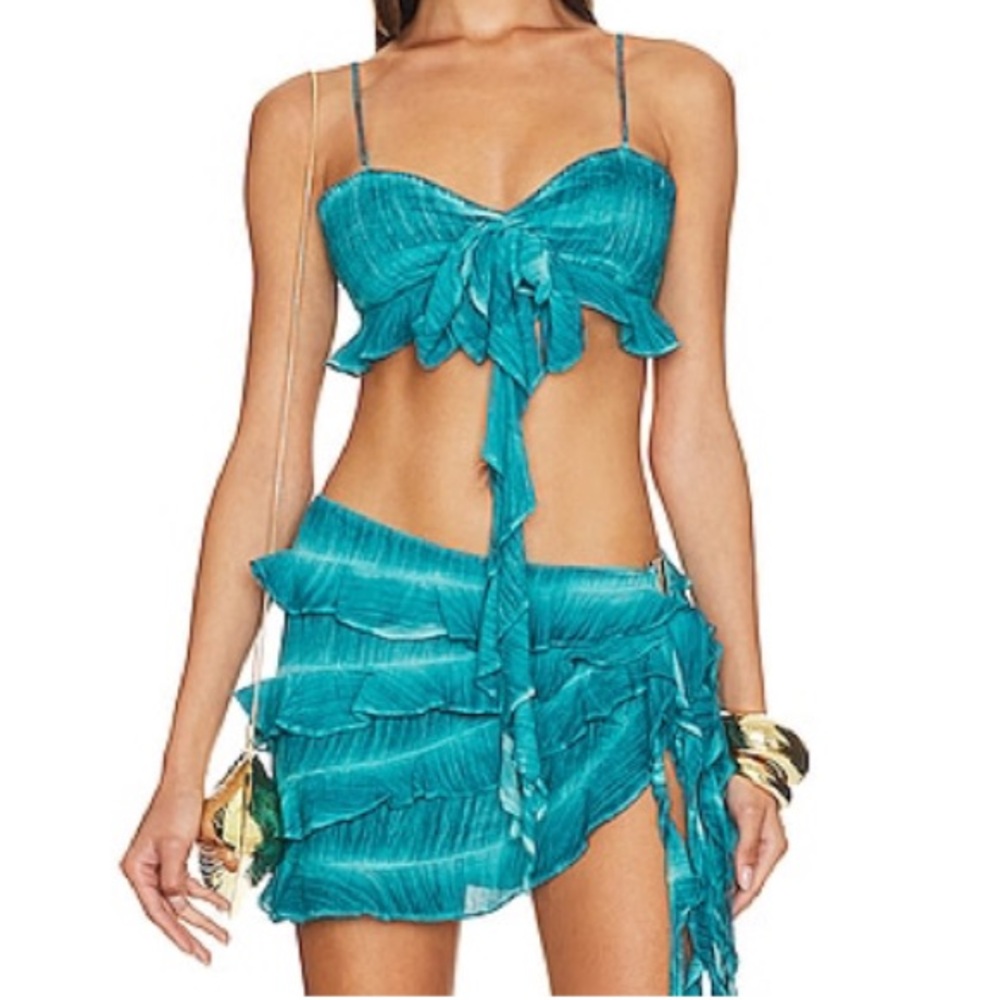 Rococo Sand Skirt And Top Set in Teal